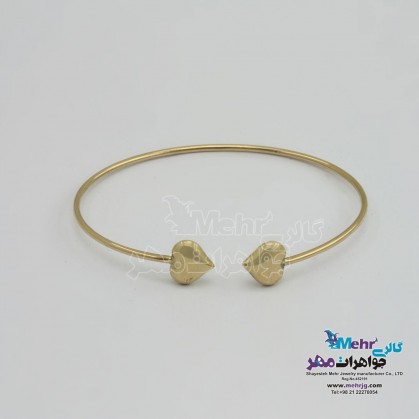 Gold Bangle Bracelet - Heart Design-MB1577